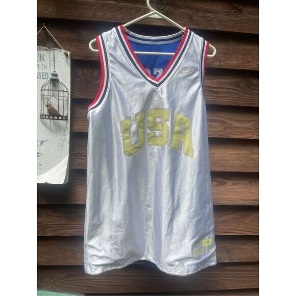 NIKE 2001 Carlos Boozer Duke #4 Reversible USA Basketball Jersey M - Picture 5 of 16